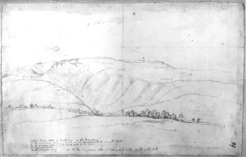 Drawing of the White Horse on the Hill by Samuel Lysons in 1803 (Copyright: British Library). 
