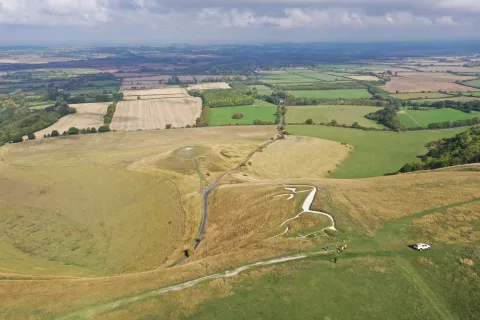 Flying the drone over WHite Horse Hill. 